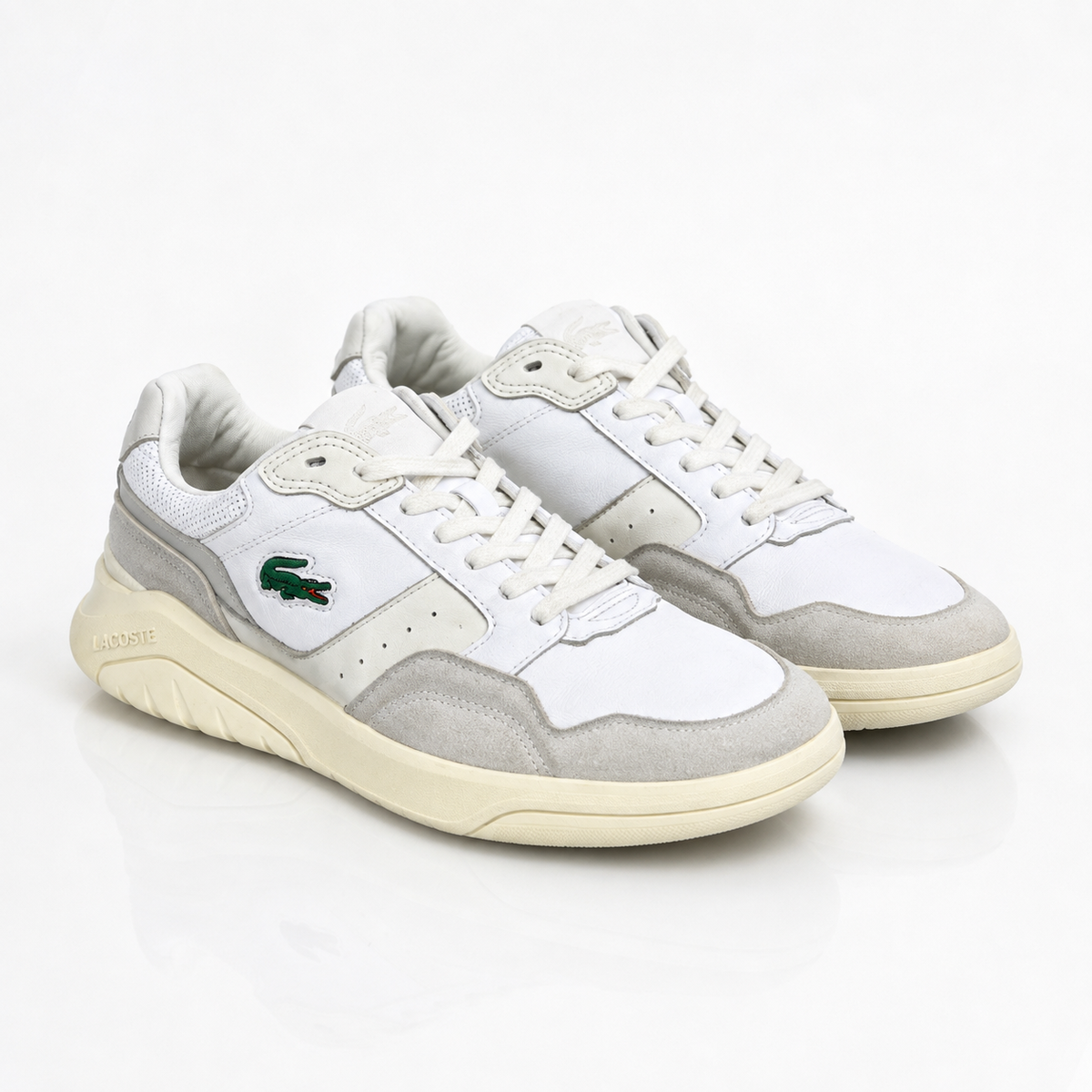 Lacoste™ Courtline White Suede Sneakers