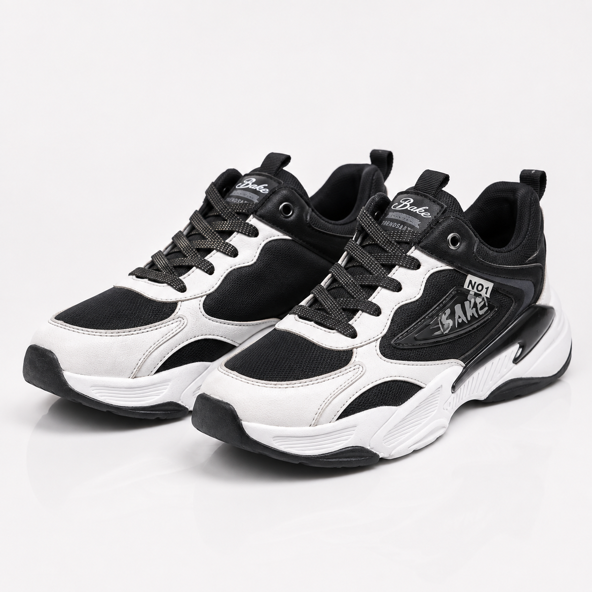 Bake™ MonoPulse Black And White Chunky Sneakers
